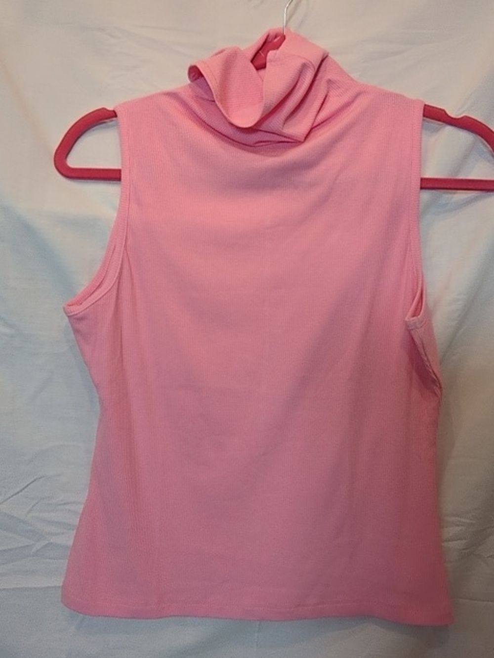 Sleeveless Pink Turtleneck Top